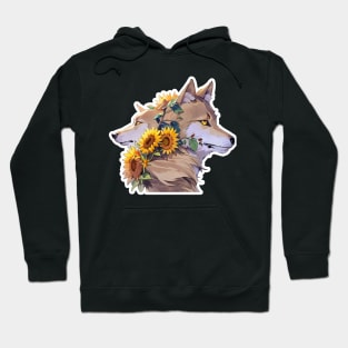 Lone Wolf With Flowers Hoodie